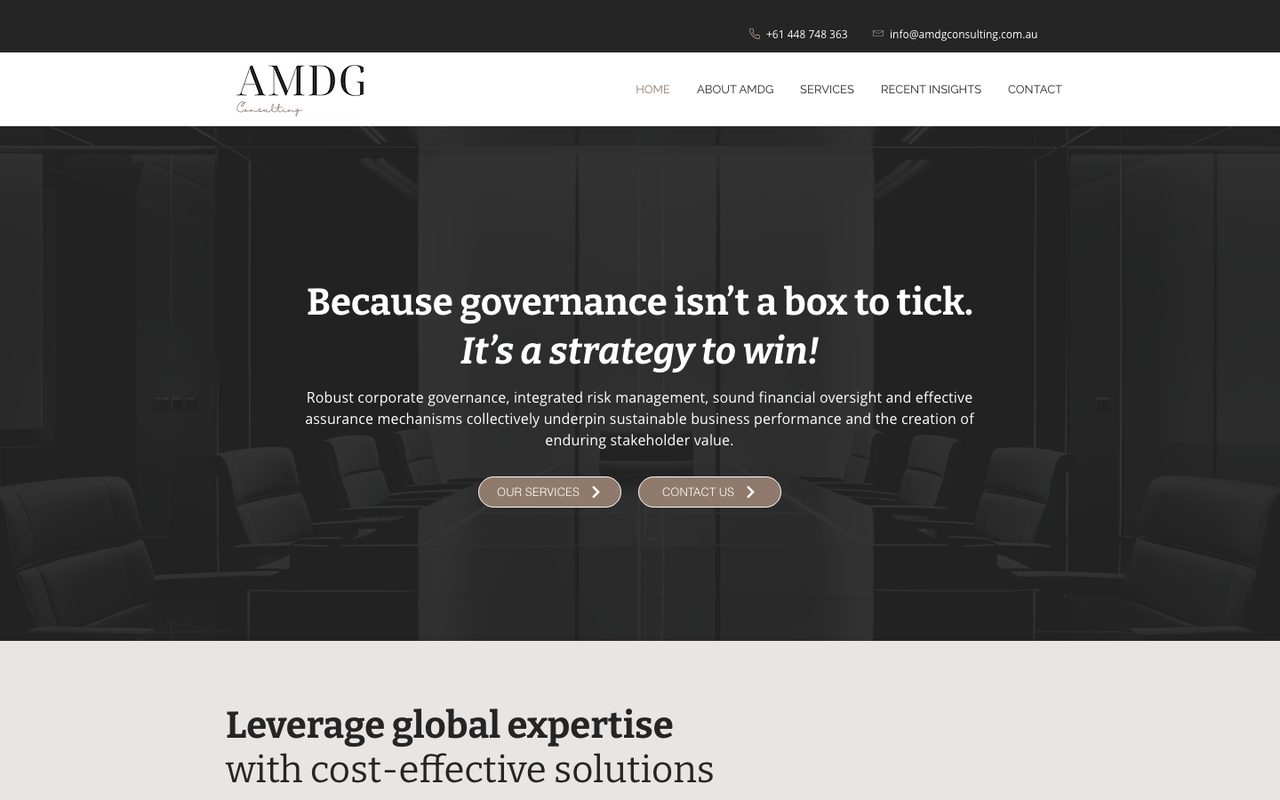 AMDG Consulting website home page